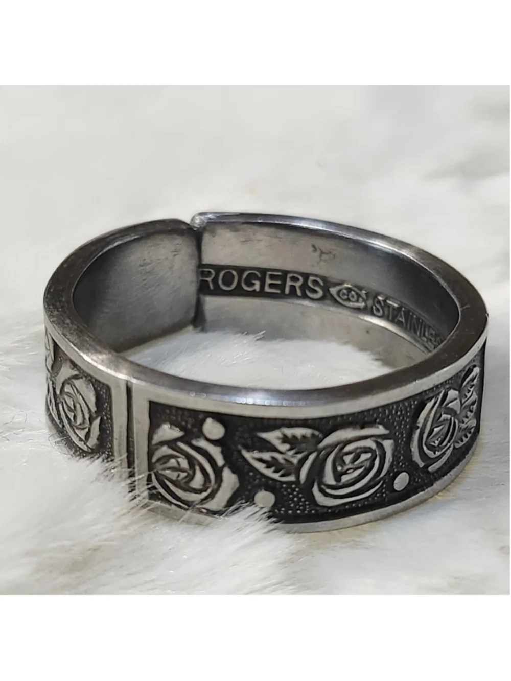 Rose Ring size 13 silverwear spoon ring